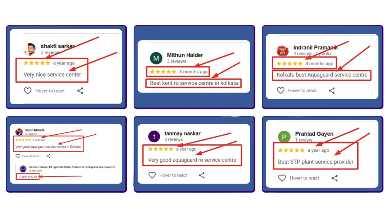 CARE BHARAT Google reviews from clients